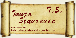 Tanja Stavrević vizit kartica